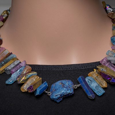 Colored Glass Crystal Necklace