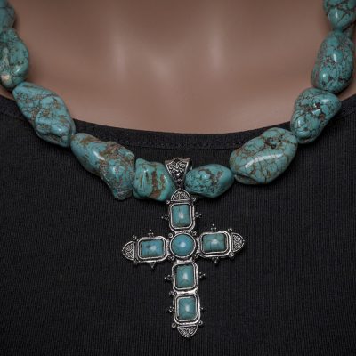 Turquois Necklace with Cross