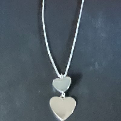 Sterling silver double heart pendant