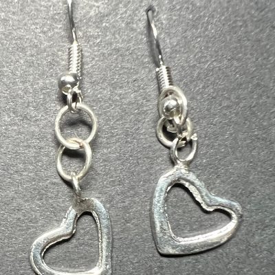 Open Heart Dangle Earrings