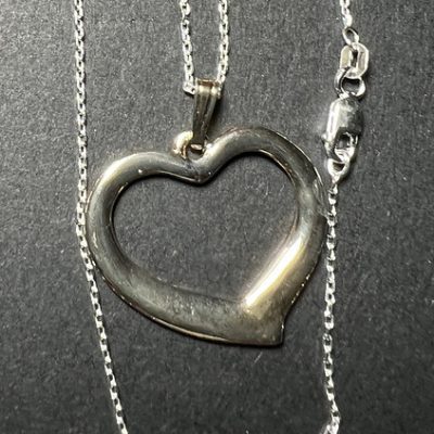 Silverplate Open Heart Necklace