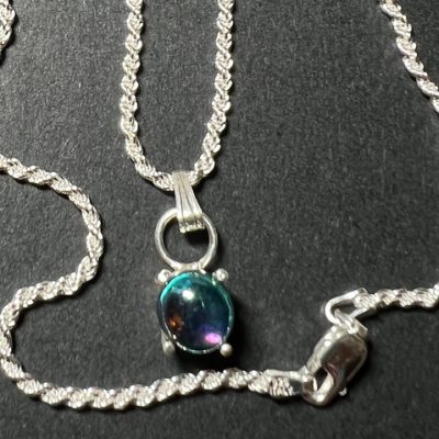 Round Rainbow Topaz Necklace