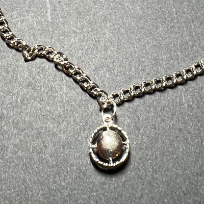 Silver orb with 14" chain