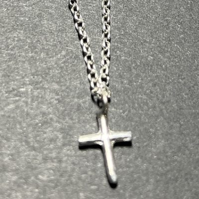 Sterling silver small cross with 16' chain