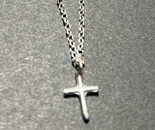 Sterling silver small cross with 16' chain