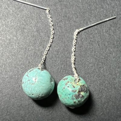 Turquoise Balls Dangle Earrings